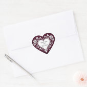 Elegant Heart Card With Red Roses Herz-Aufkleber (Umschlag)