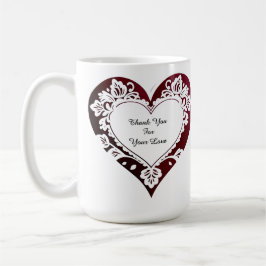 Elegant Heart Card With Red Roses Kaffeetasse