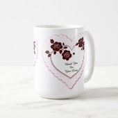 Elegant Heart Card With Red Roses Kaffeetasse (VorderseiteRechts)