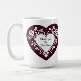 Elegant Heart Card With Red Roses Kaffeetasse