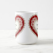Elegant Heart Card With Red Roses Kaffeetasse (Mittel)