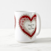 Elegant Heart Card With Red Roses Kaffeetasse (VorderseiteRechts)