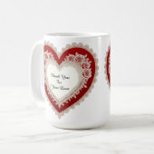 Elegant Heart Card With Red Roses Kaffeetasse (Vorderseite Links)