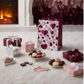 Elegant Heart & Floral Gift Bag Mittlere Geschenktüte