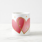 Elegant Heart & Gold Leaf Mug Kaffeetasse (Mittel)