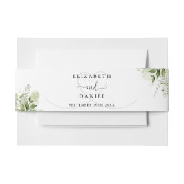 Elegant Heart Greenery Floral Wedding Einladungsbanderole