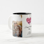 Elegant Heart Happy Valentine's Day Photo Zweifarbige Tasse (Vorderseite Links)