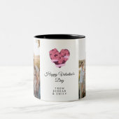 Elegant Heart Happy Valentine's Day Photo Zweifarbige Tasse (Mittel)