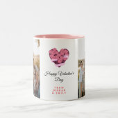 Elegant Heart Happy Valentine's Day Photo Zweifarbige Tasse (Mittel)