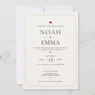 Elegant Heart Hochzeit  Einladung