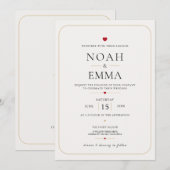 Elegant Heart Hochzeit Einladung (Vorne/Hinten)