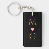 Elegant Heart Mark Monogram Acrylic Keychain Desig Schlüsselanhänger (Vorderseite)