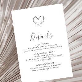 Elegant Heart Script Wedding Begleitkarte