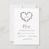 Elegant Heart Script Wedding RSVP Karte (Vorderseite)