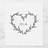 Elegant Heart Script Wedding Weinetikett (Einzelnes Label)
