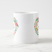 Elegant Heart Shape Flowers Grandma Est Jumbo-Tasse (Vorderseite)