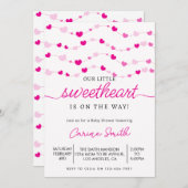 Elegant Heart Valentine's Baby Shower Einladung (Vorne/Hinten)
