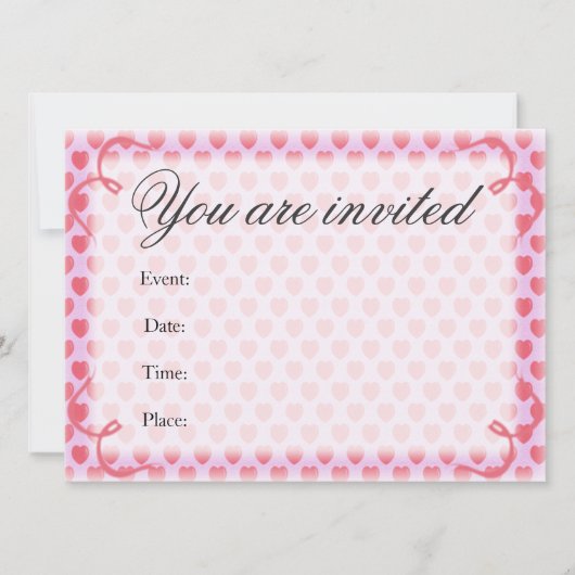 Elegant Hearts Einladung (Vorderseite)