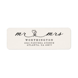 Elegant Hearts Script Mr & Mrs. Wedding Return Lab