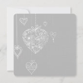 Elegant Hearts Wedding Einladung (Rückseite)