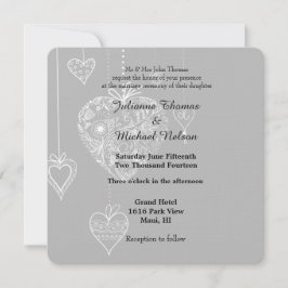 Elegant Hearts Wedding Einladung