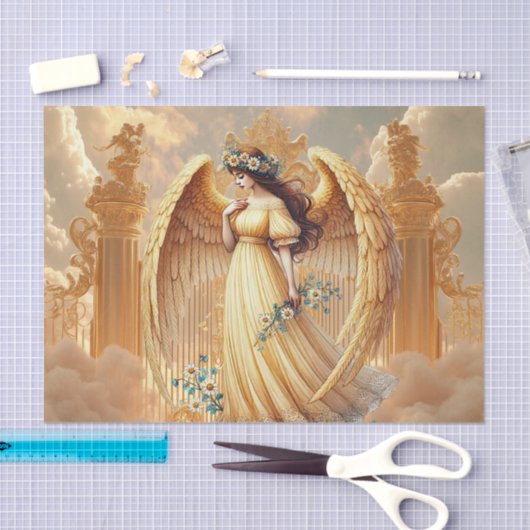 Elegant Heavenly Gate Angel  Seidenpapier (Handwerk)