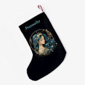 Elegant Heavenly Woman Boho Chic Christmas Kleiner Weihnachtsstrumpf (Rückseite (Hängend))