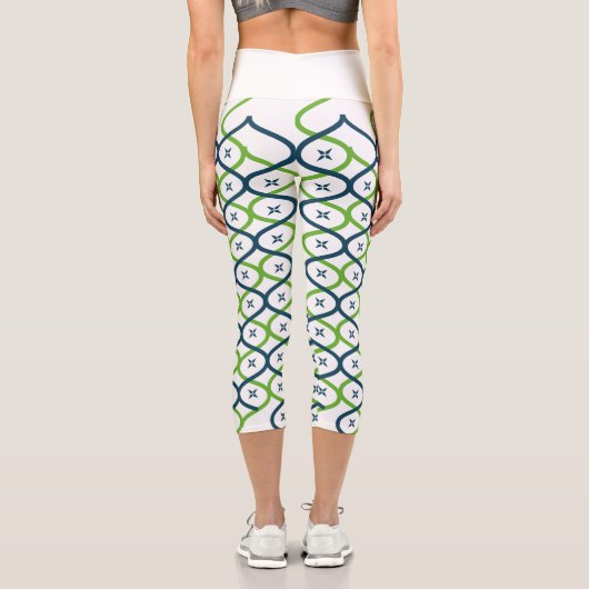 Elegant Helix Bloom Muster Capri Leggings (Rückseite)