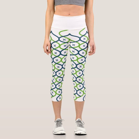 Elegant Helix Bloom Muster Capri Leggings (Vorderseite)