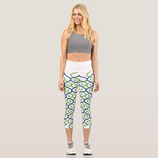 Elegant Helix Bloom Muster Capri Leggings (Vorderseite)