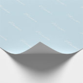 Elegant hellblau benutzerdefinierter Skriptname Te Geschenkpapier (Ecke)