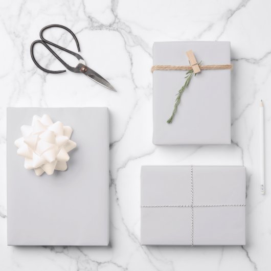 Elegant hellgrau Minimalistisch und elegant Geschenkpapier Set (Vorderseite)
