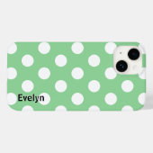 Elegant hellgrüne weiße Polka Dots Gemustert Case-Mate iPhone Hülle (Rückseite (Horizontal))