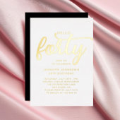 Elegant Hello 40 th Birthday Gold Folieneinladung