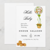 Elegant Hello Baby Balloon Shower Invitation Einladung (Vorne/Hinten)