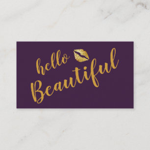 Elegant Hello Beautiful Makeup Artist Visitenkarte