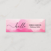 Elegant Hello Minimal Calligraphy Hot Pink Mini Visitenkarte (Vorderseite)
