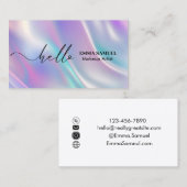 Elegant Hello Minimal Calligraphy Visitenkarte (Vorne/Hinten)