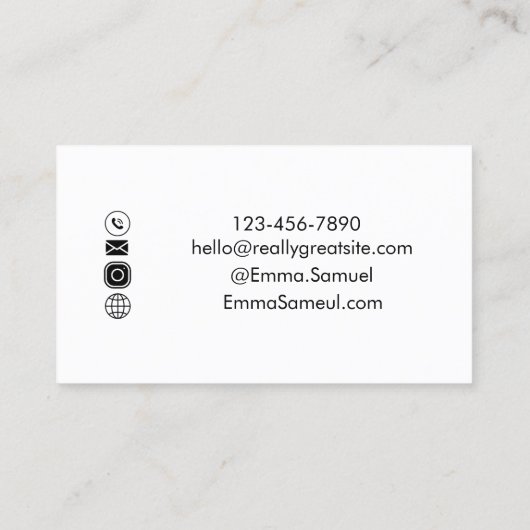 Elegant Hello Minimal Calligraphy Visitenkarte (Rückseite)