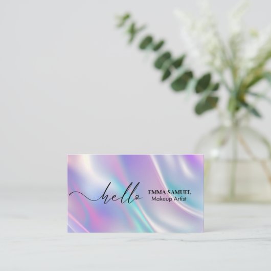 Elegant Hello Minimal Calligraphy Visitenkarte (Stehend Vorderseite)