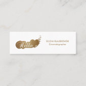 Elegant Hello | Moderner Heart Gold Glitzer Mini Visitenkarte (Vorderseite)