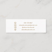 Elegant Hello | Moderner Heart Gold Glitzer Mini Visitenkarte (Rückseite)