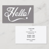 Elegant Hello Visitenkarte (Vorne/Hinten)