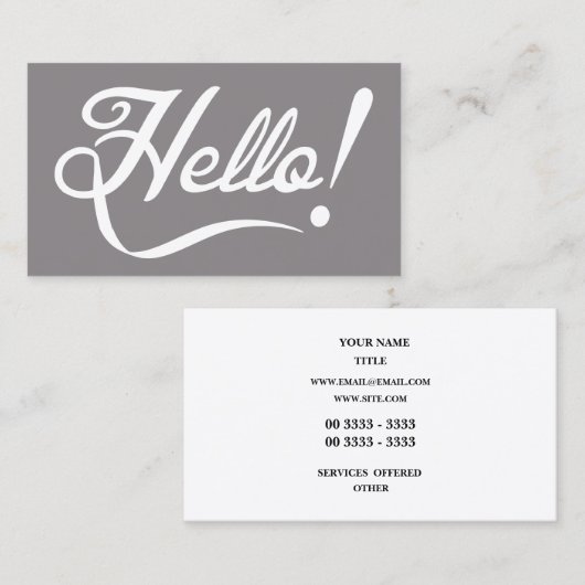 Elegant Hello Visitenkarte (Vorne/Hinten)