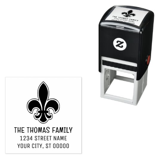 Elegant Heraldic Lilie #22 Namensadresse Permastempel (Beispiel)