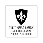 Elegant Heraldic Lilie #37 Namensadresse Permastempel (Design)