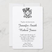Elegant Heraldry Monogram Wedding Einladung (Vorderseite)