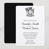 Elegant Heraldry Monogram Wedding Einladung (Vorne/Hinten)