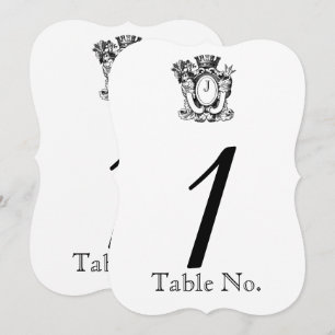 Elegant Heraldry Monogram Wedding Tischnummer