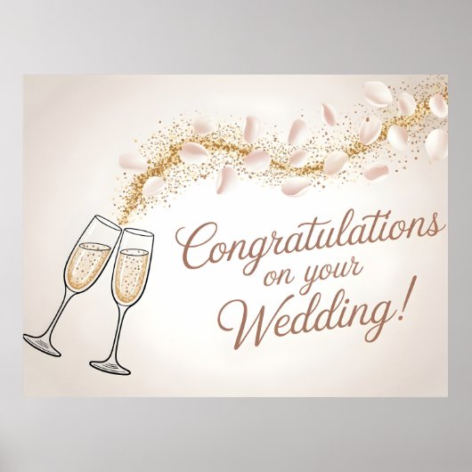 Elegant "Herzlichen Glückwunsch zu Ihrer Hochzeit" Poster (Vorne)